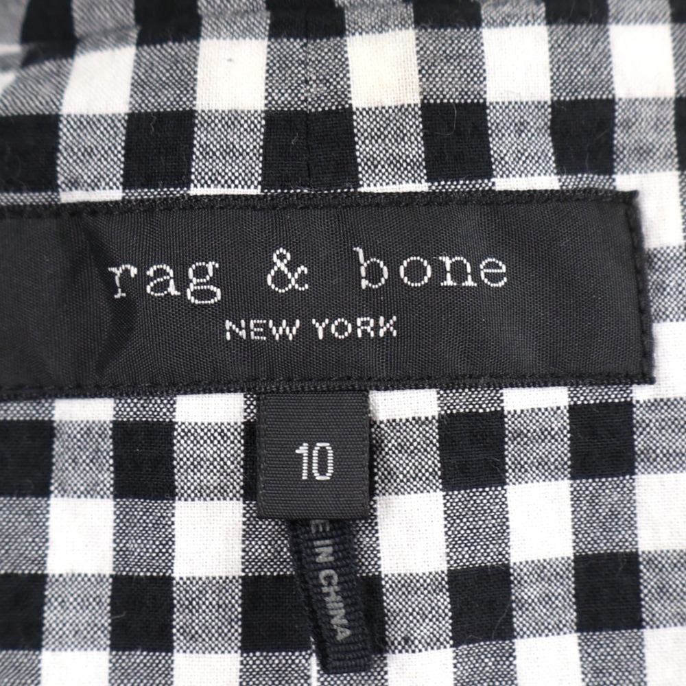 Rag & Bone Ames Gingham Check Oversized Blazer Black White Office Siren 10 EUC - Picture 4 of 12